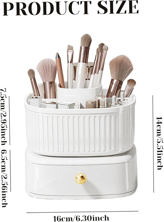 Spinning Makeup Organizer, 360° Rotating Makeup Brush Holder - Image 2
