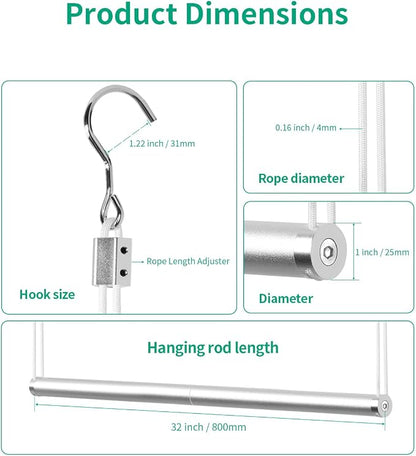 BaiNong Adjustable Closet Hanging Rod 32" Silver Closet Rod Extender | Heavy - Image 4