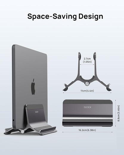 SODI Vertical Laptop Stand for Desk, Aluminum Laptop Holder Compatible - Image 7