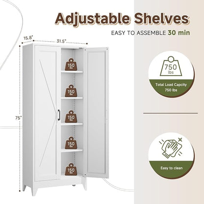 Letaya 75" H Metal Storage Cabinet - Image 2