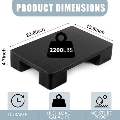 4 Pcs Plastic Pallet for Basement Storage Easy Stack Lightweight Floor Pallet - Image 2