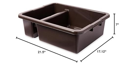 Rubbermaid Commercial Products Standard Divided Bus/Utility Box 7-Gallon Brown - Image 3