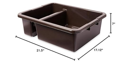 Rubbermaid Commercial Products Standard Divided Bus/Utility Box 7-Gallon Brown - Image 3