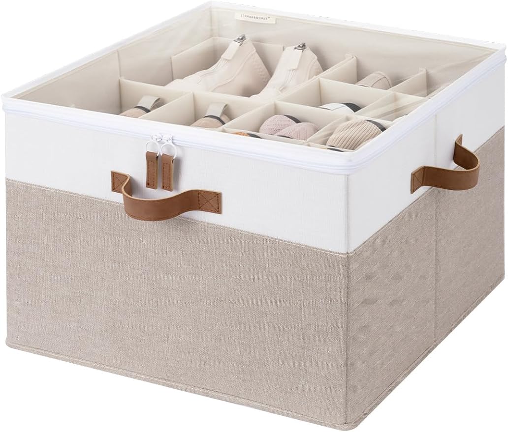 StorageWorks Shoe Organizer for Closet, Fits up to 16 Pairs, Shoe Cubby Storage by StorageWorks