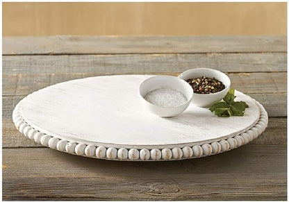 White Beaded Lazy Susan - Image 2