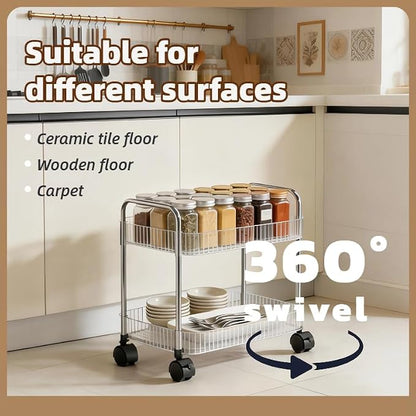2 Tier Utility Rolling Cart - Image 8