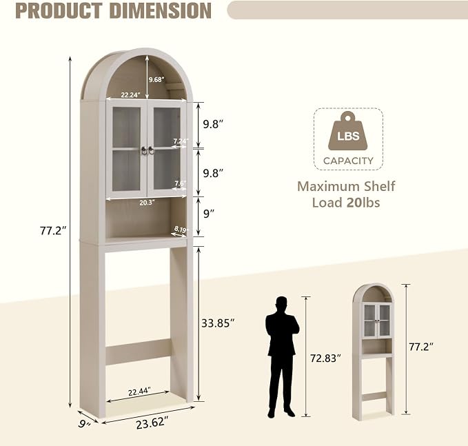 IFGET Arched Over The Toilet Storage Cabinet - Image 2