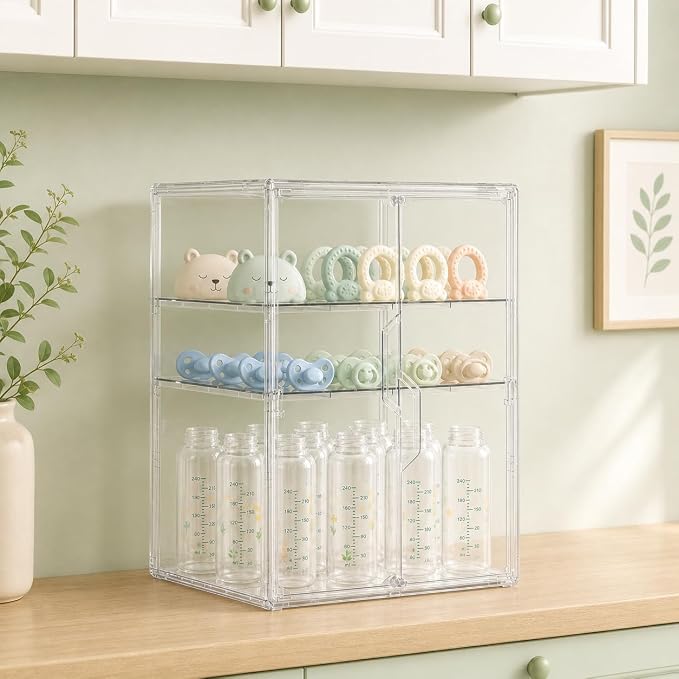 Baby Bottle Storage Organizer, X-Large 3 Tier Acrylic Bottle Storage Organizer - Image 8