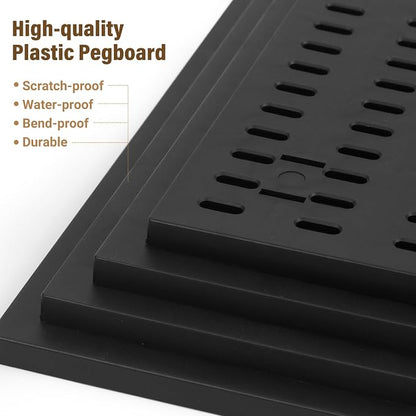 AKTOP Peg Board Wall Organizer 4-Pack – 12"x12" Black Pegboard Panels - Image 4