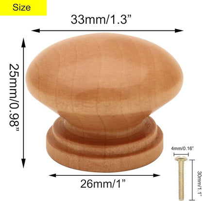 Wooden Cabinet Knobs 20Pcs, Log Varnish Dresser Wood Knobs Mushroom Wooden - Image 2
