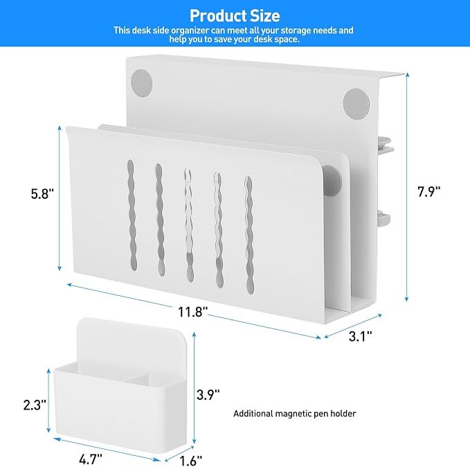 MAXECHO Desk Side Storage, Under Desk Laptop Mount, Table Side Hanging File - Image 5