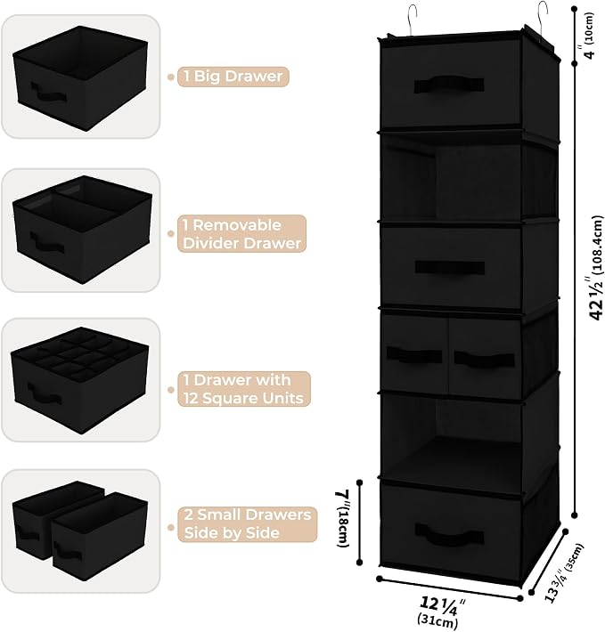 GRANNY SAYS Hanging Closet Organizer 6 Shelves, Closet Organization and Storage - Image 3