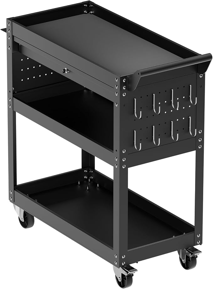 VEVOR 4-Tier Tool Cart with Wheels, 350 lbs Load Capacity, Rolling Work Cart - Image 9