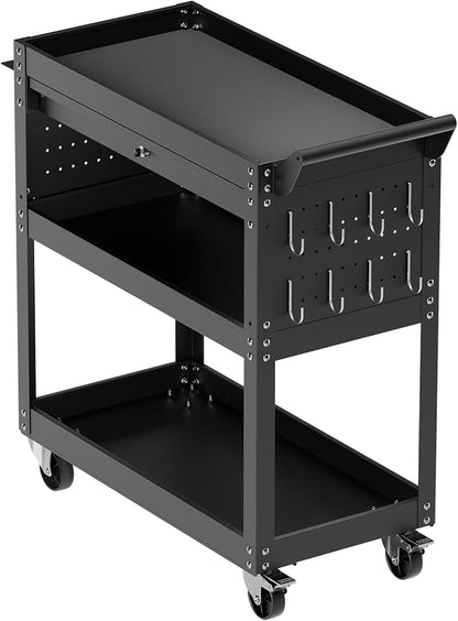VEVOR 4-Tier Tool Cart with Wheels, 350 lbs Load Capacity, Rolling Work Cart - Image 9