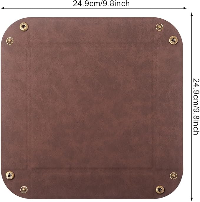 Valet Tray Desktop Storage Organizer – Premium PU Leather Catchall Bedside - Image 3