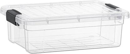 Superio Clear Storage Box with Lid, 13.7 Quart Plastic Container Bins by Superio