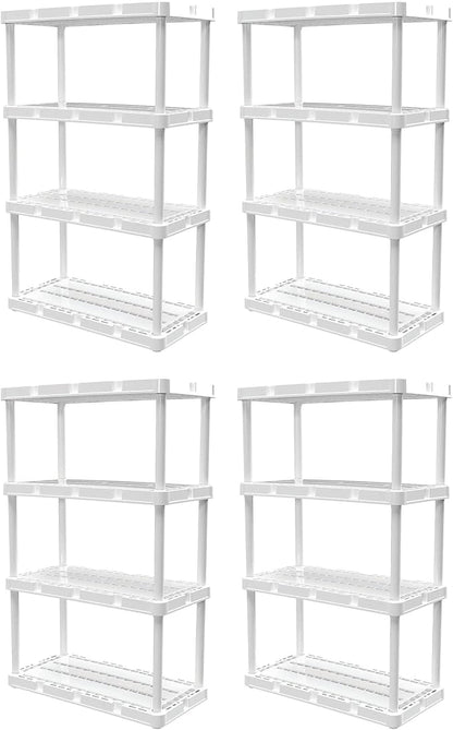 Gracious Living 4 Pack Light Duty Storage Shelves, Knect-A-Shelf 4-Shelf by GraciousLiving