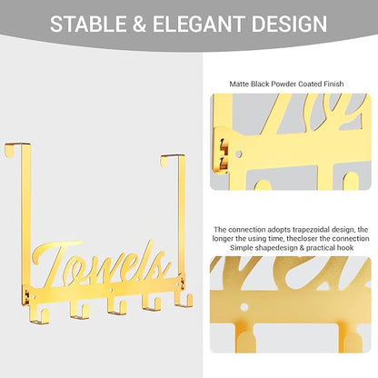 Azmoncy Over The Door Hooks, Towel Rack Towel Hooks - Image 3