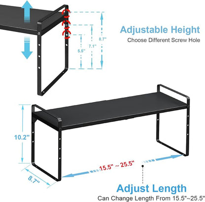 15.5 to 25.5 Inch Kitchen Cabinet Shelf Organizers, Adjustable Kitchen Counter - Image 2