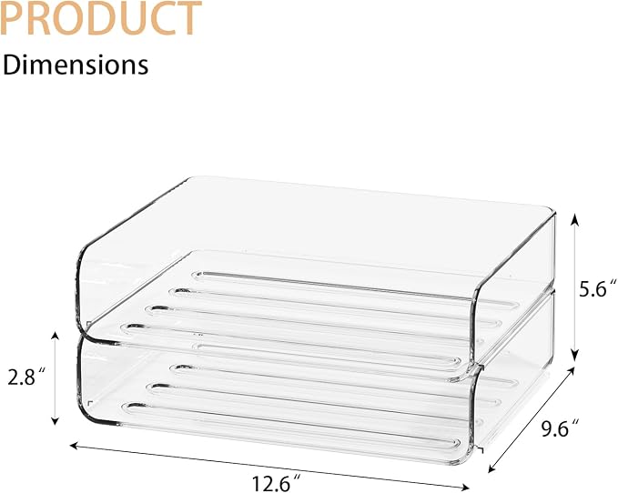 2-Tier Acrylic Paper Tray Organizer-Low-ProfileDesk File Sorter - Image 5