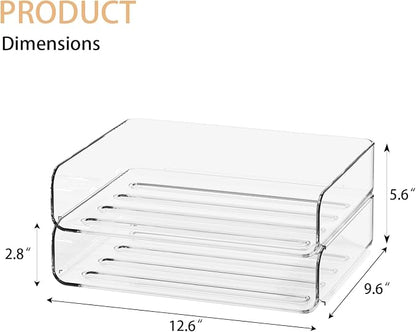 2-Tier Acrylic Paper Tray Organizer-Low-ProfileDesk File Sorter - Image 5