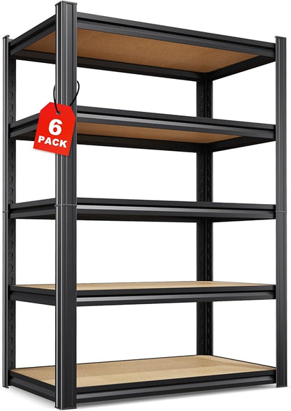 Set of 6, Adjustable Heavy Duty Metal Shelving Unit and Storage Large Rack by CreatingaComfortableLiving