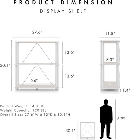 HOMES: INSIDE + OUT Apexa Modern 3-Tier Wide Shelving Units, Collectibles - Image 3