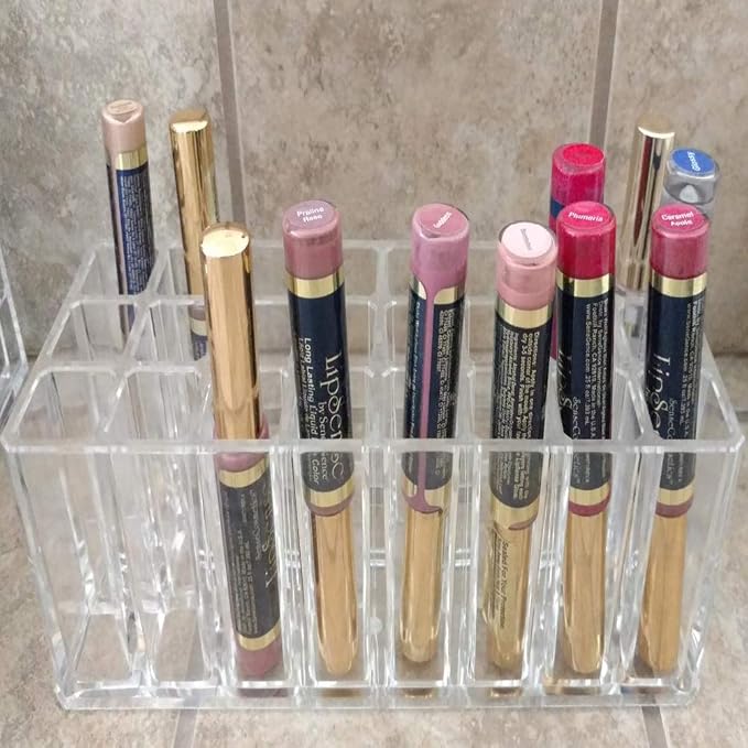 Acrylic Lip Gloss Holder Organizer, Lipstick Holder, 24 Slots Makeup Lip Gloss - Image 4