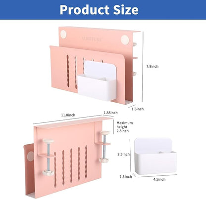 LUKETURE Desk Side Storage Laptop Holder No Drill Clamp On Organizer | Steel - Image 3