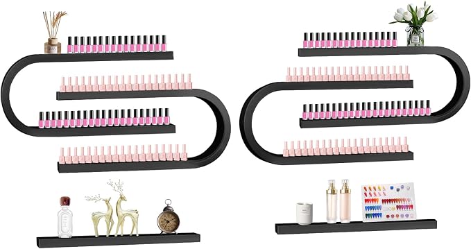 EBANKU 6PCS U Shape Nail Polish Racks Heavy Duty Nail Shelfs by EBANKU