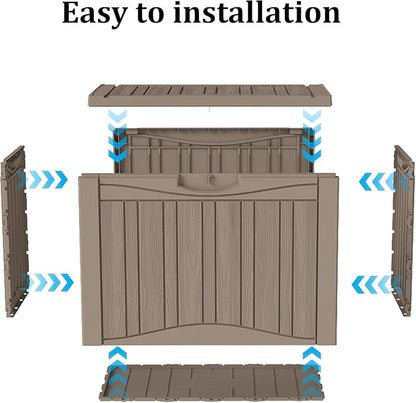 TARKARI 45 Gallon Lockable Resin Deck Box, Waterproof & UV-Resistant Outdoor - Image 8