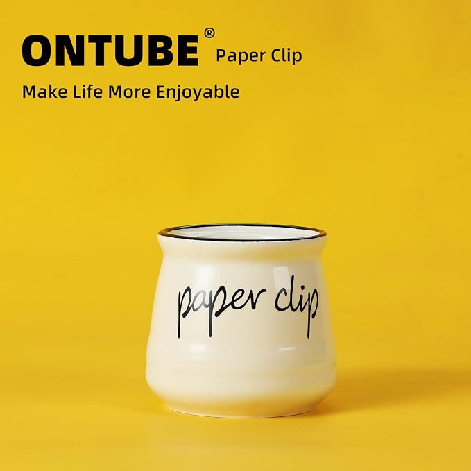 ONTUBE Farmhouse Paper Clip Holders, Ceramic Binder Clip Dispenser Organizer - Image 7