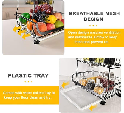 Miyawell Fruit Vegetable Storage Basket, 4 Tier Stackable Metal Wire Storage - Image 4