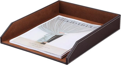 KINGFOM Letter Tray, PU Leather Paper Organizer Tray - Image 5