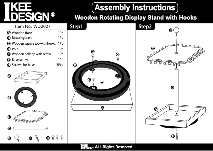 Ikee Design Wood Rotating Jewelry Display - Image 9