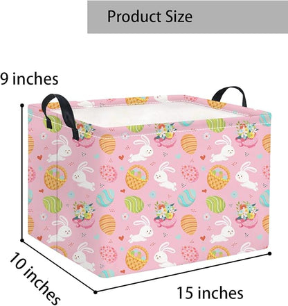 Rectangular Easter Basket for Home Kitchen Baby Girls Basket Cute Storage Bin - Image 2