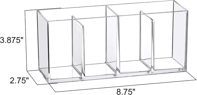 Amazing Abby - Glamour - Acrylic 4-Compartment Makeup Organizer, Transparent - Image 6