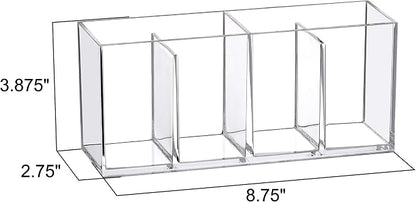 Amazing Abby - Glamour - Acrylic 4-Compartment Makeup Organizer, Transparent - Image 6