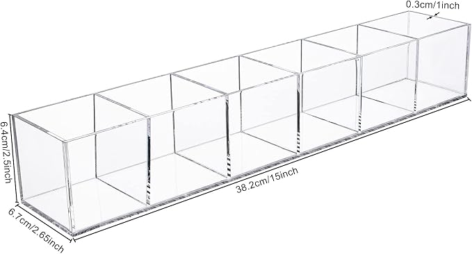 dedoot Clear Drawer Organizer, 6 Compartments Acrylic Organizer Durable Plastic - Image 2