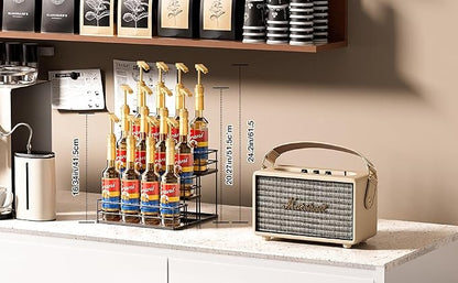12 Bottle Capacity Coffee Syrup Organizer 3 Tier Coffee Syrup Stand Shelf - Image 4