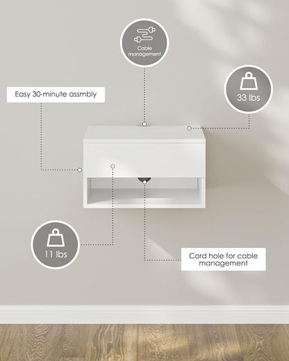 Floating Nightstand, Small Modern Floating Nightstand - Image 9