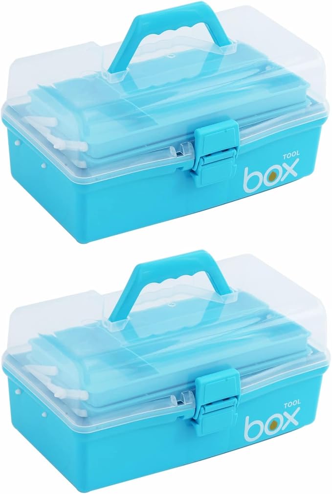 2PCS 12'' Three-Layer Clear Art Box Organizer by Kinsorcai