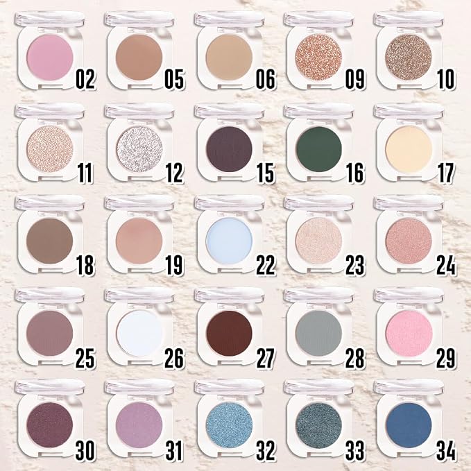 Matte White Single Eyeshadow Makeup, Neutral Cream Powde Eye Shadow - Image 3