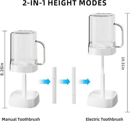 Toothbrush Holder with Cover/Cup, Bathroom Counter Organizer - Image 3