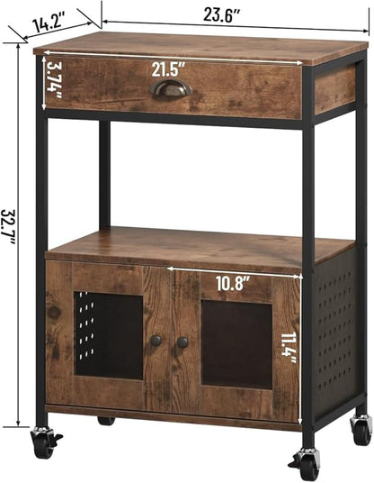 Catrimown Coffee Cart Station, Coffee Stand Station, Small Microwave Stand - Image 4