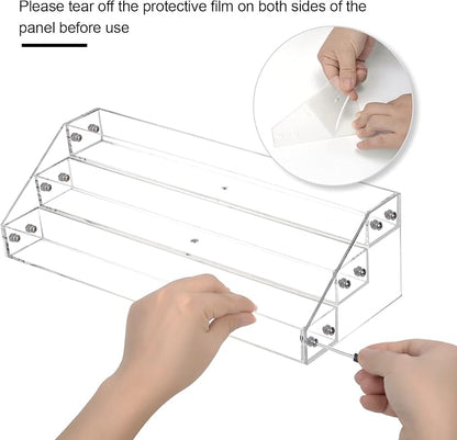 BTremary 3 Packs Clear Nail Polish Organizer Holder Shelf Rack, Acrylic Display - Image 6