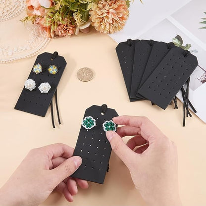 PU Leather Jewelry Earring Holders, 32 Holes, 1.2mm Cord, Stud Organizer - Image 3