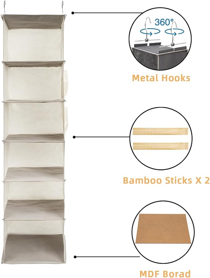 2 Packs Hanging Closet Organizer, 6-Shelf Closet Organizers and Storage - Image 4