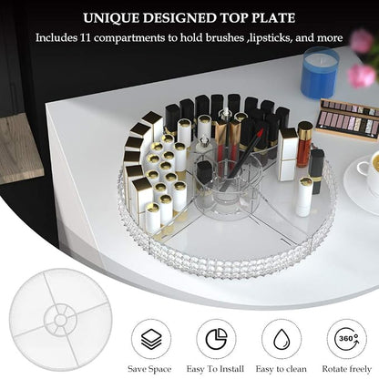 360 Degree Rotating Makeup Organizer, Extra Large Capacity Perfume Organizer - Image 4