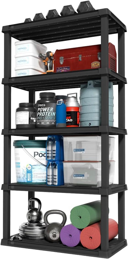 IRIS USA 5-Shelf Heavy Duty Plastic Storage Shelves, 750lb Capacity, Large by IRISUSA